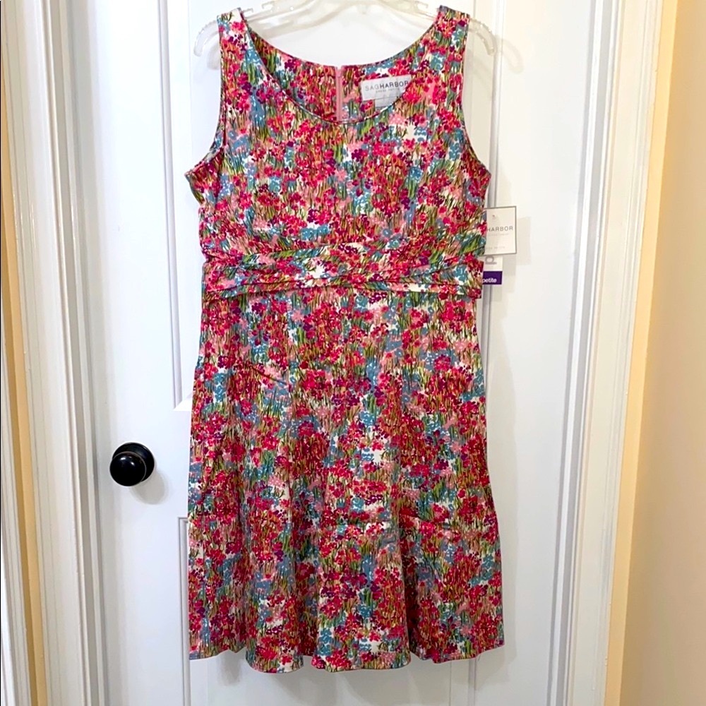 Sag Harbor Multicolor Sleeveless Dress NWT